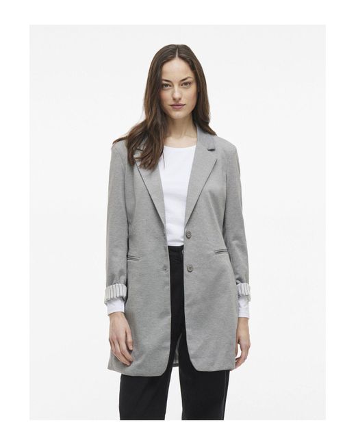 Vila Gray Blazer Langer Jersey Für Damen