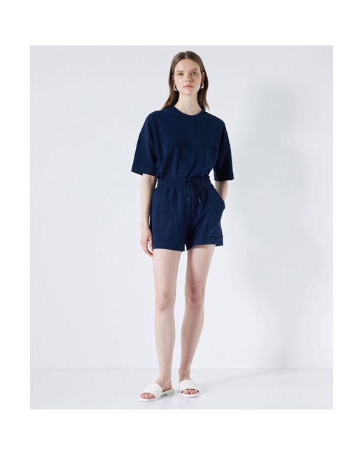 Ipekyol Blue Shorts Mit Elastischem Bund Für Damen