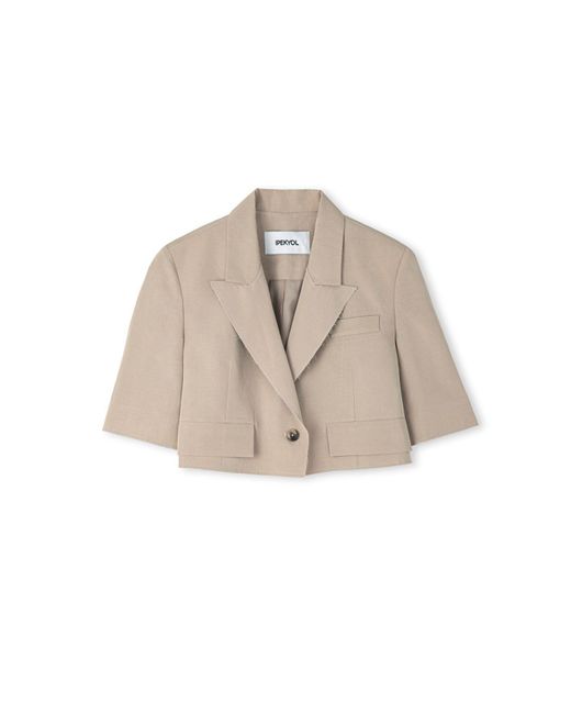 Ipekyol Natural Crop-Jacke Aus Leinenmischung Für Damen