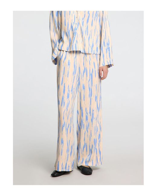 SELECTED White Hose Mit Weitem Bein Print Für Damen