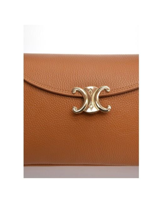 Carla Ferreri Brown Handtasche 100 Rindsleder Magnetischer Verschluss Vorne Abmessungen: 17X34X11 Cm Griff: 54 Cm Einstellbare Sh Für Damen