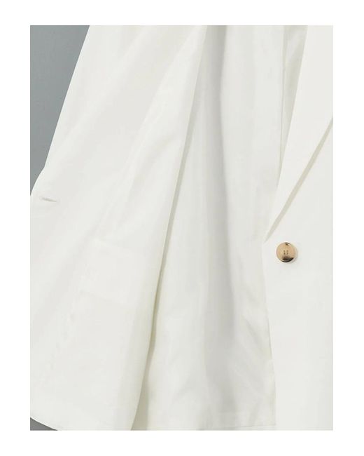 LC Waikiki White Blazerjacke Aus Leinenmischung Für Damen