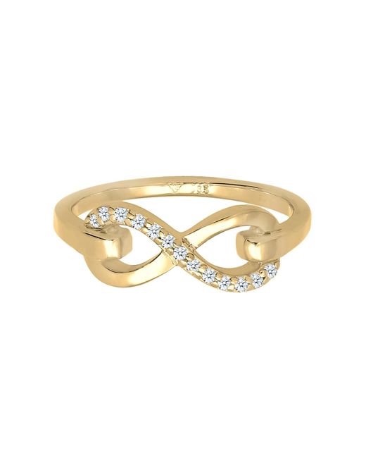 Elli Jewelry Metallic Ring unendlichkeitssymbol diamant (0.065 ct.) 585 gelbgold