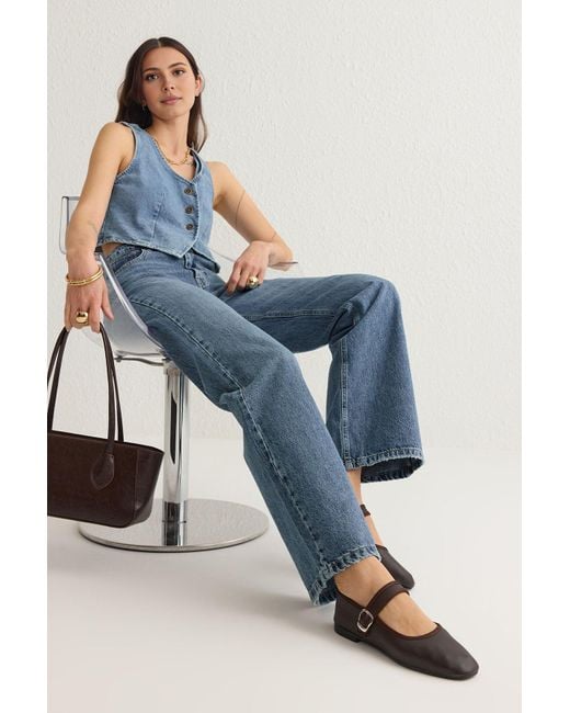 Trendyol Blue Braune, Strukturierte Mary-Jane-Ballerinas Mit Mandel-Zehenkappe Für Damen