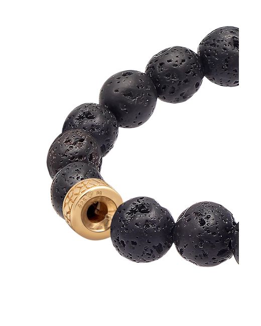 Kuzzoi Armband lava schwarz vintage 925 silber oxidiert in Black für Herren