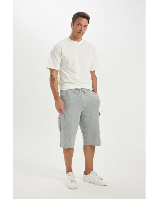 Defacto Schmal Geschnittene Basic-Capri-Shorts Mit Taschen Für Herren in Gray für Herren