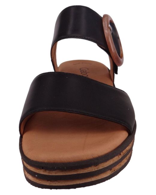 Gabor Brown Komfort sandalen keil f-weite 44.550 27 leder