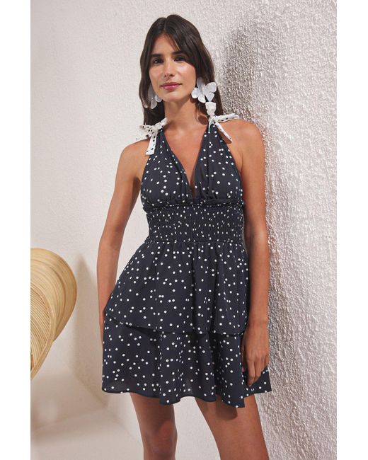 Trendyol Blue Midi-Strandkleid Aus 100 Baumwolle Für Damen
