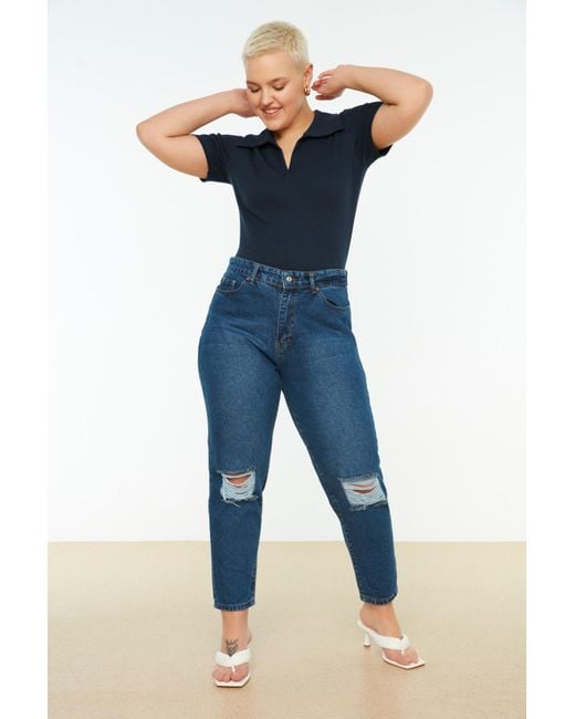 Trendyol Curve Große größen in jeans mom in Blau | Lyst DE