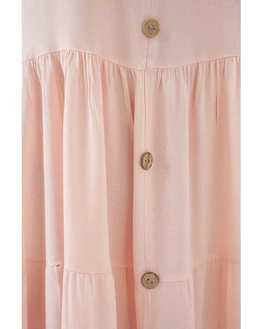 Bigdart Pink Zero Sleeve Button Short Dress 2571 Puder Für Damen