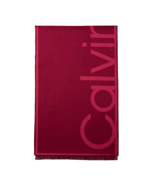 Sciarpa Jacquard Con Logo di Calvin Klein in Red
