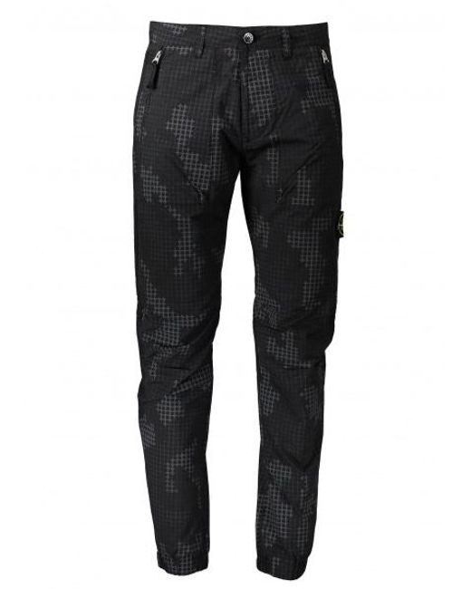Stone island Grid Check Camo Pant in Black for Men - Lyst