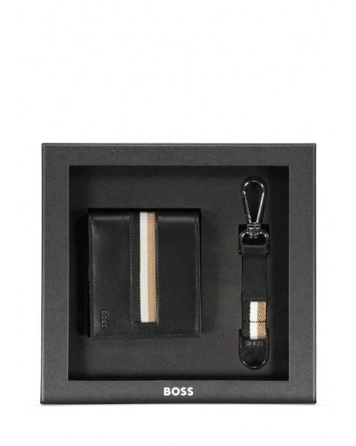 BOSS by HUGO BOSS Wallet And Keyring Set in Black for Men Lyst
