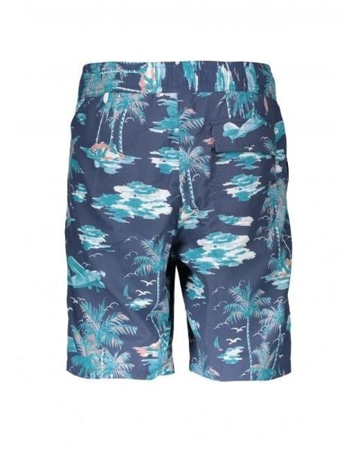 Lacoste Denim Palm Print Shorts in Navy (Blue) for Men - Lyst