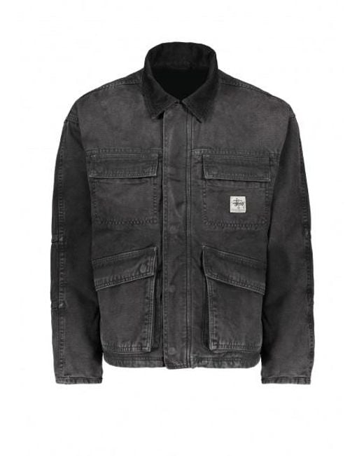 STUSSY / WASHED CANVAS SHOP JACKET / BLACK | So