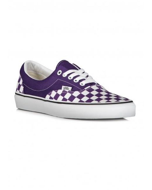 checkerboard vans purple