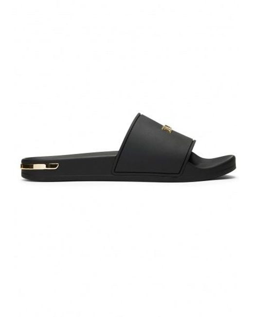 Mallet Gold Plaque Sliders in Black for Men Lyst
