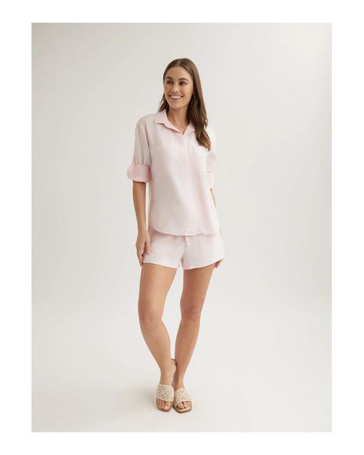 Bella Dahl Pink Split Back Button Down Shirt