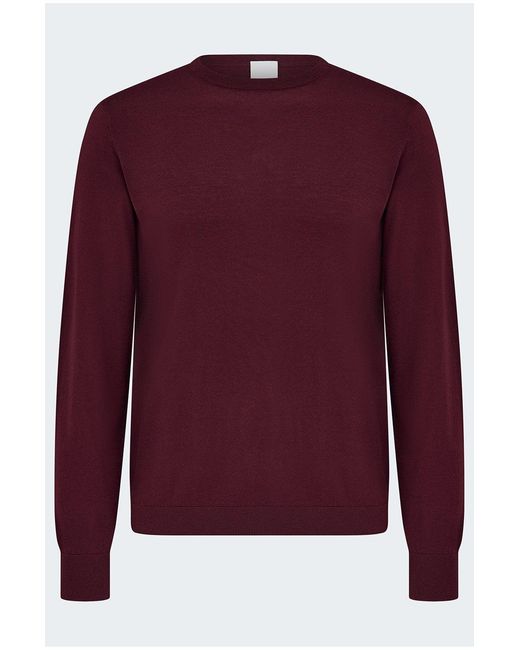 Allude Red Cashmere Crew Neck Sweater for men