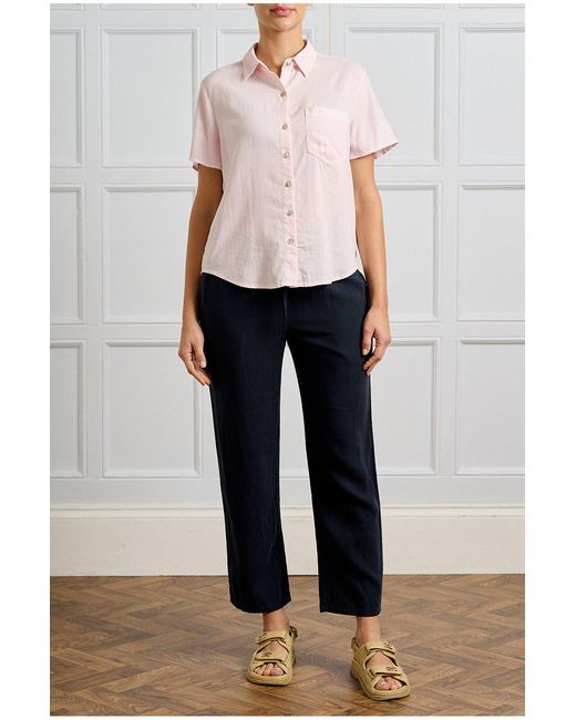 Bella Dahl Pink Short Sleeve Pocket Button Down