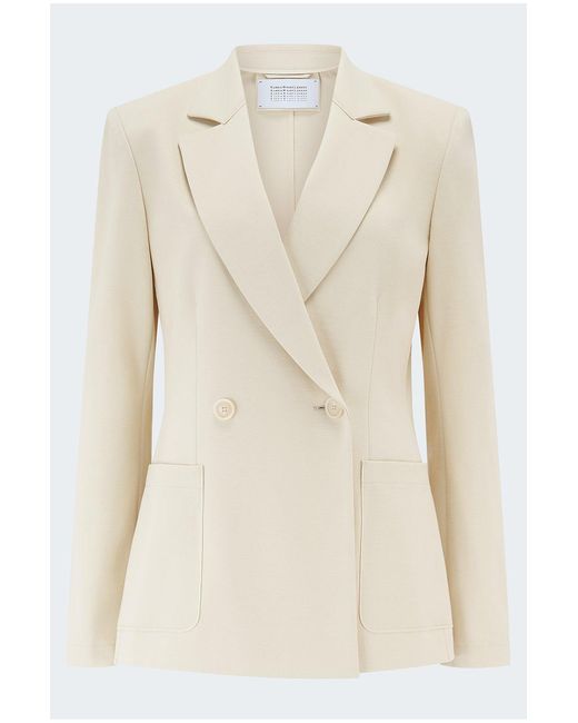 Harris Wharf London Natural Double Breasted Blazer