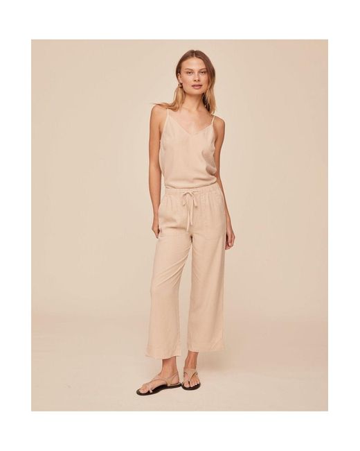 Bella Dahl Natural Easy Pocket Wide Leg Crop Trousers