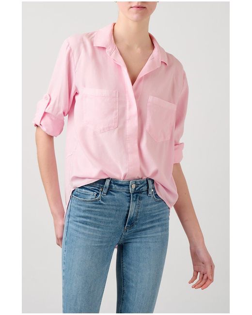 Bella Dahl Pink Split Back Button Down Shirt