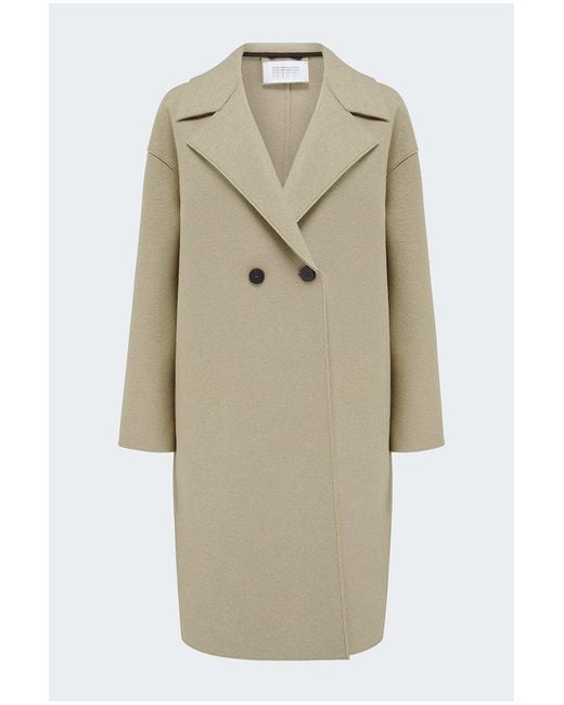Harris Wharf London Natural Drop Shoulder Double Breasted Coat