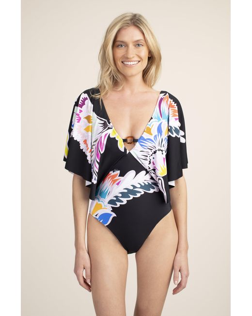 flutter sleeve one piece swimsuit