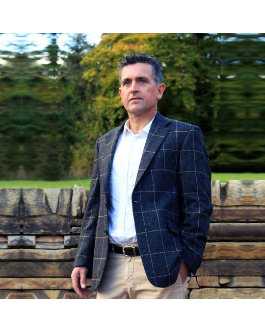 blue donegal tweed jacket