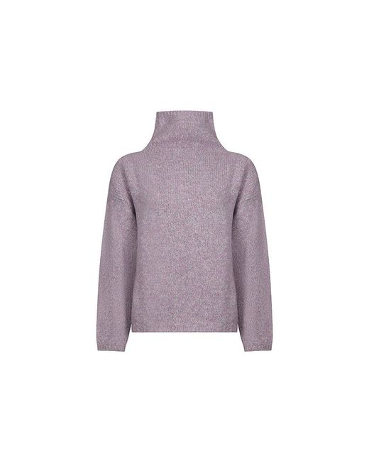 Fisherman Out Of Ireland Lilac Funnel Neck Slouchy Sweater in Purple | Lyst