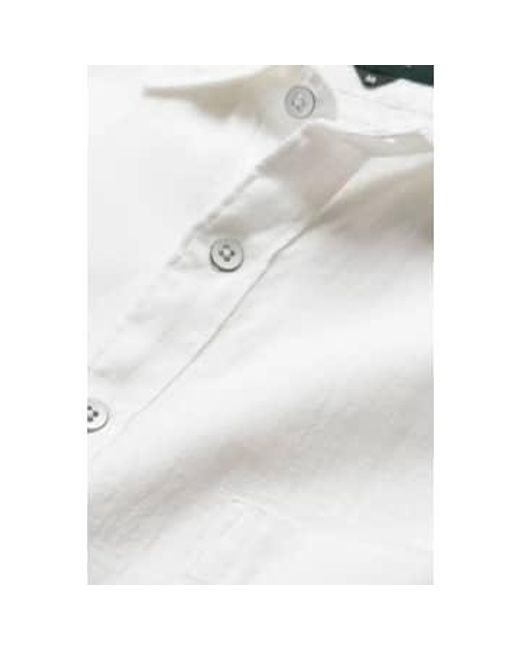 Rodd And Gunn Palm Beach Short Sleeve Linen Shirt In Snow Lp6266 di Rodd & Gunn in White da Uomo