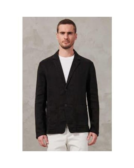Transit Black Stretch Linen Regular Fit Jacket Large for men