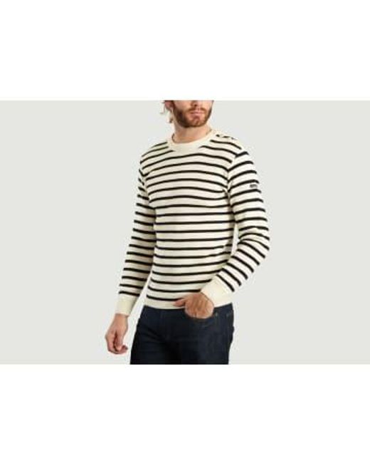 Armor Lux Blue And White Fouesnant Jumper for men