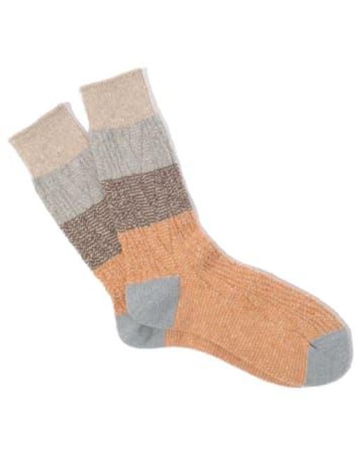 Anonymous Ism Gray Gradation Cable Crew Socks for men