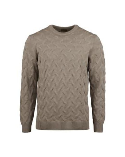 Stenstroms Gray Cable Crew Neck Knit for men