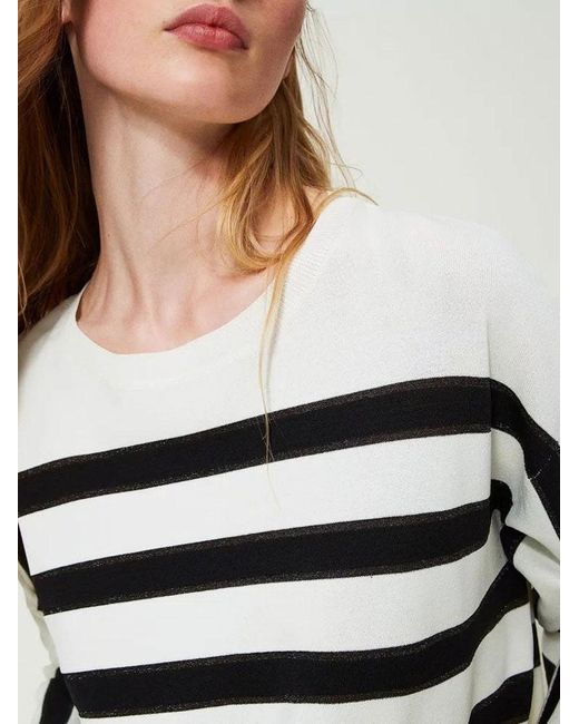 Twin Set Black Striped Jumper