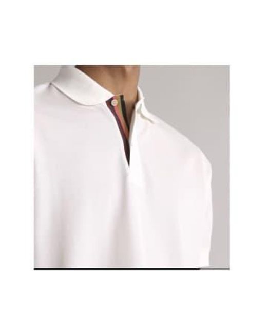 Paul Smith White Artist Stripe Polo Shirt Cotton for men