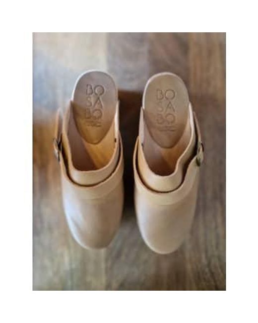 Bosabo Brown | Leather Clogs Beige 38