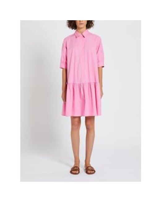 Marella Pink Short Dress With Tiered Skirt