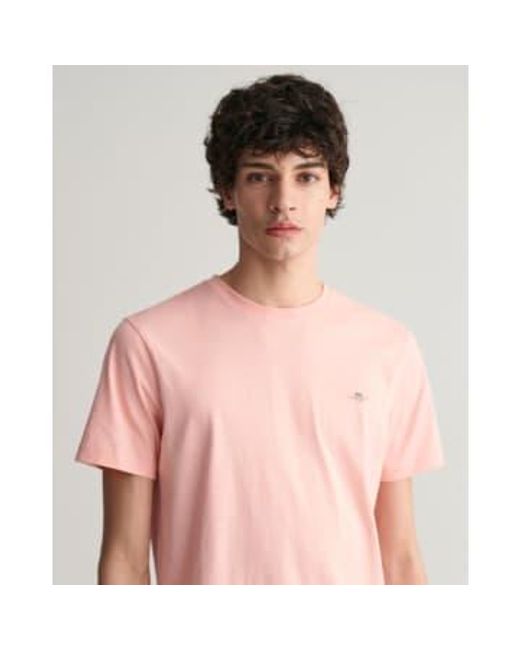 Camiseta escudo ajuste regular en bubblegum 2003184 671 Gant de hombre de color Pink