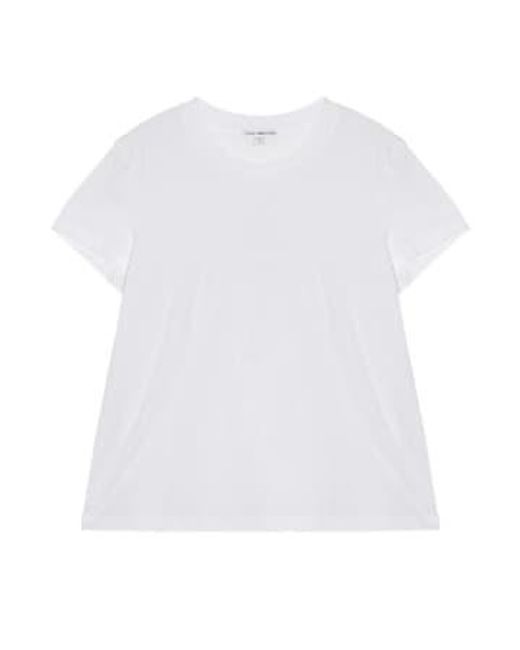 James Perse Green Cotton Shirt, Round Neck, Short Sleeves Xl /