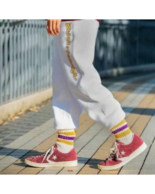 Chaussettes côtelées à vieille école jaune / violet RoToTo pour homme en coloris Metallic