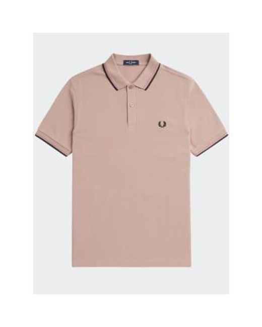 Fred Perry Pink M3600 Polo Dark / Dusty Rose Black Medium for men