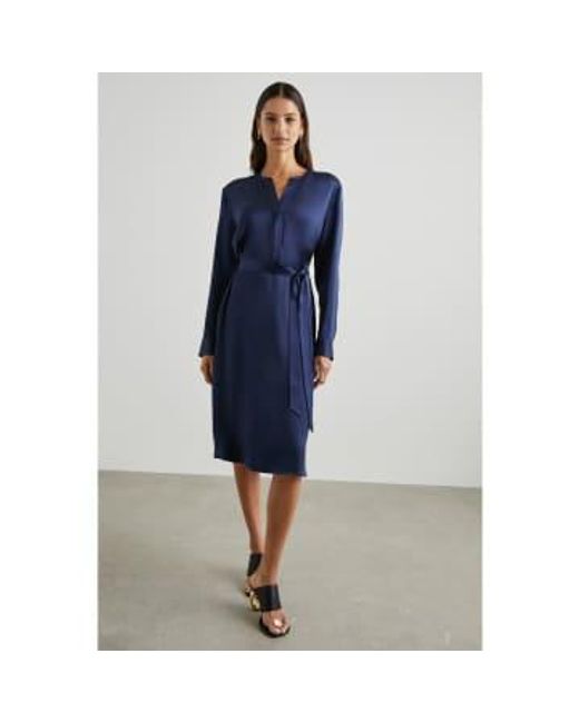 Rails Blue Navy Nelle Satin Style -Kleid mit Gürtel