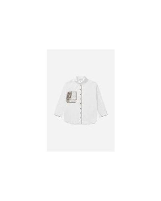 Munthe White Mint Esel -Taschen -Detail -Hemdgröße: 6, col: weiß