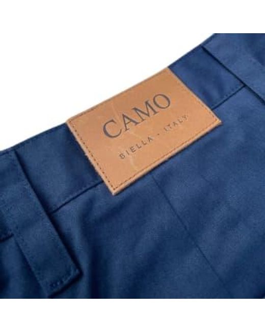 CAMO Blue Seabiscuit Wide Trousers Popeline for men