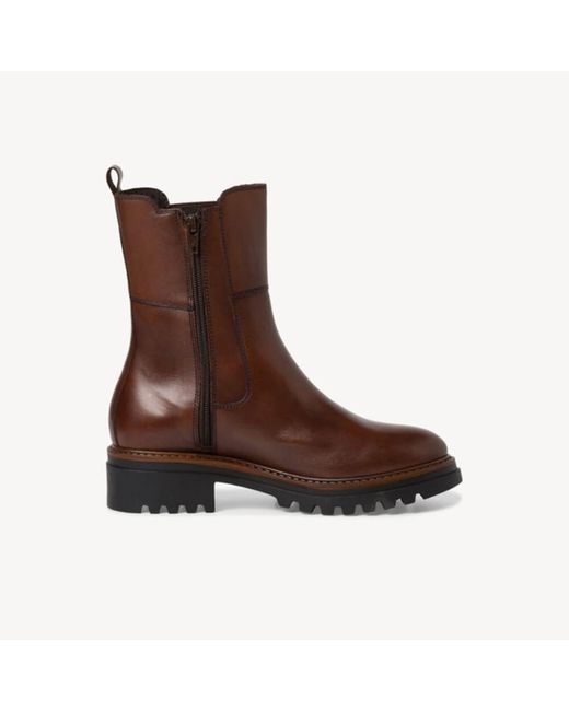 Tamaris Muscat Leather Chelsea Boots in Brown | Lyst