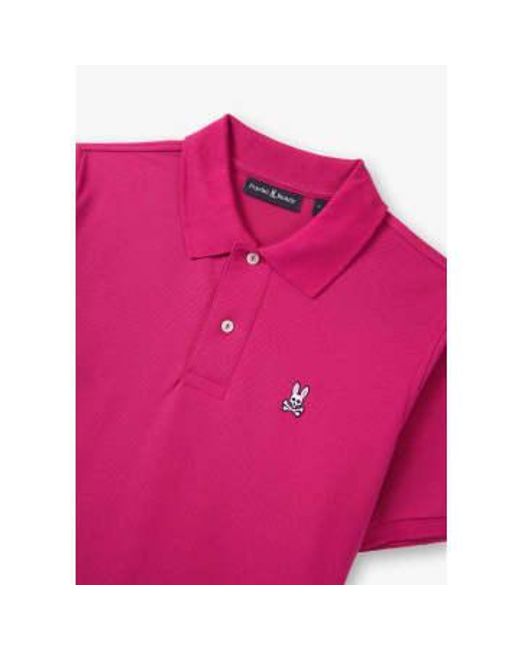 Psycho Bunny Pink S Classic Pique Polo Shirt for men