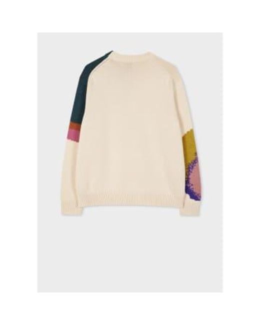 Paul Smith Multicolor Abstract Flower Crew Neck Jumper Col: 04 Ivory, Size: Xs Xs for men